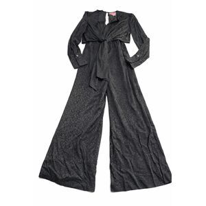 Kate Spade Black Wide Leg Leopard Jumpsuit Size 0